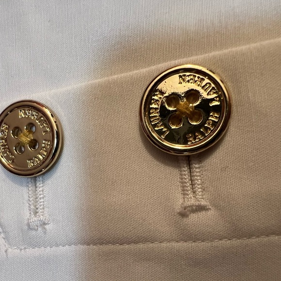 Creamy- White Cotton Skirt with Button Detailing - Picture 3 of 5